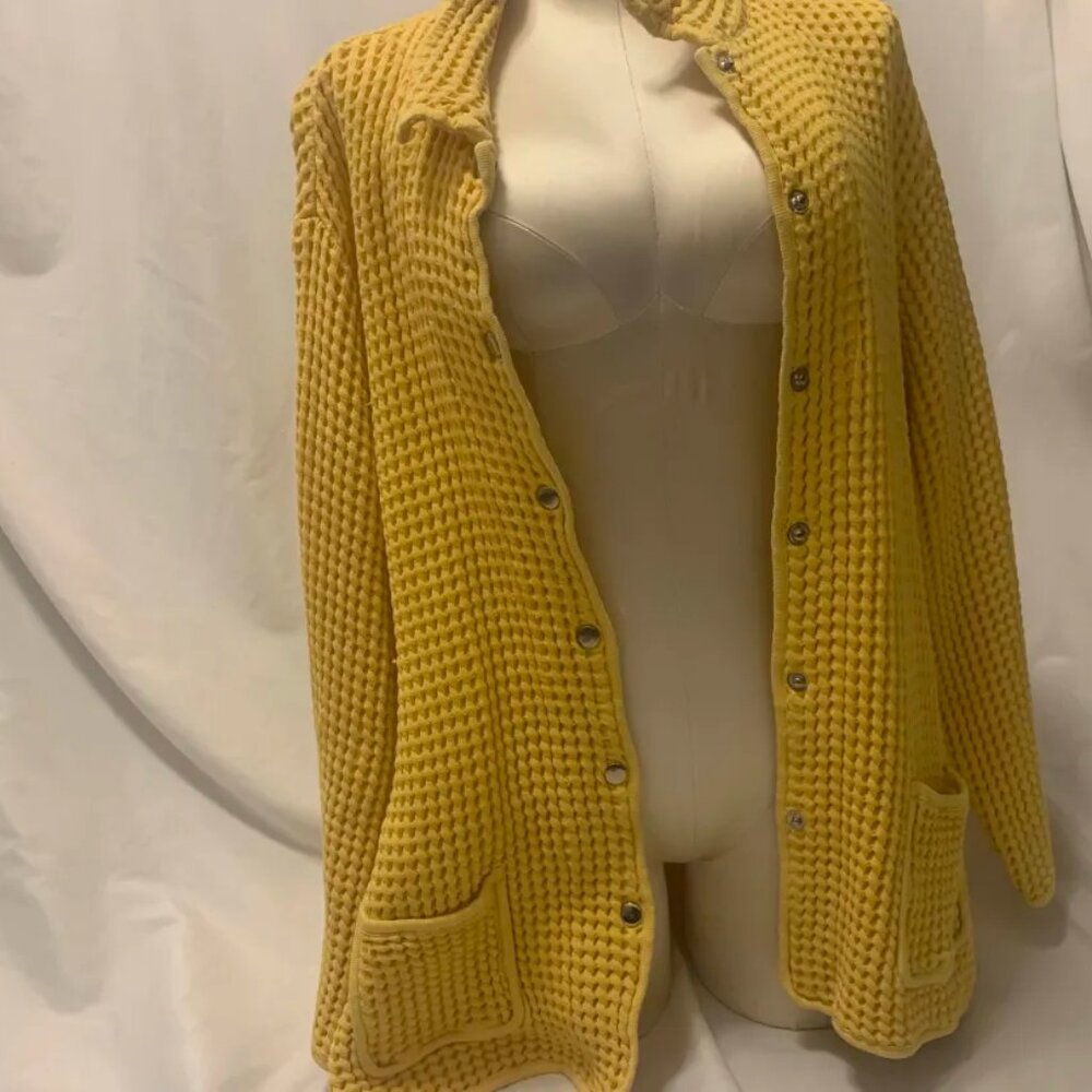 Yellow Waffle Stitch Coat